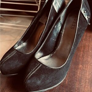 Guess Black Suede Stiletto *not dirty at all that’s the way the suede is laying
